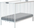 WEBABY - Lit bébé pliant 60x120cm Blanc | Bois massif | Dès la naissance |Confort de sommeil | Sommier à lattes | Compact | Transportable | Pliable |Gain de place | Lit de voyage(124L x 64.5l x 82H cm/Blanc)