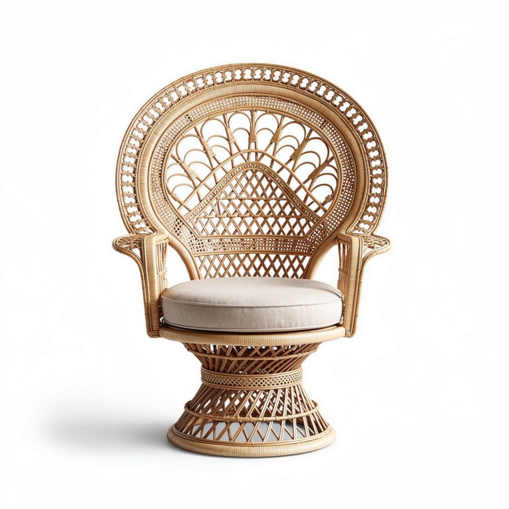 Chaise de salon en rotin pour intérieur ou extérieur - 80 x 70 x 100
