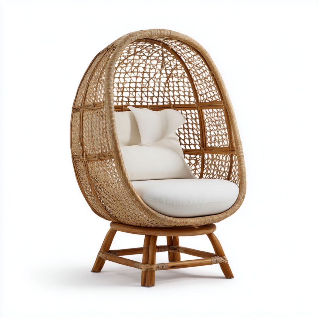 Chaise suspendue pour intérieur en bois et métal - 80 x 80 x 120