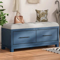 Shoe Bench with Removable Cushion and Hidden Storage for Entryway and Living Room Organization(Navy Blue)