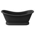 Baignoire autoportante acrylique noire ovale 170x80x60 cm(Noir)