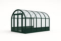 Serre Tunnel Arqué Aluminium Verre Trempé 300x200x250cm(Vert Foncé)