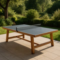 Table de Ping-Pong Extérieur en Bois et Surface Composite Gris/Marron 274 cm x 152 cm x 76 cm(Gris/Marron)
