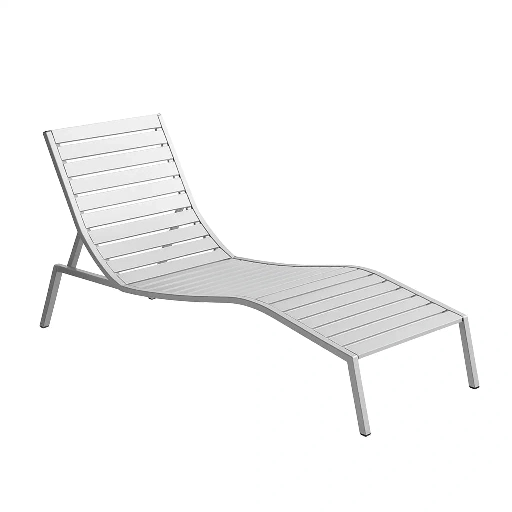 Chaise longue extérieure en aluminium(Gris)