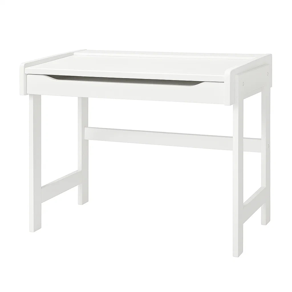Bureau pour enfant en bois blanc avec tiroir(Blanc)