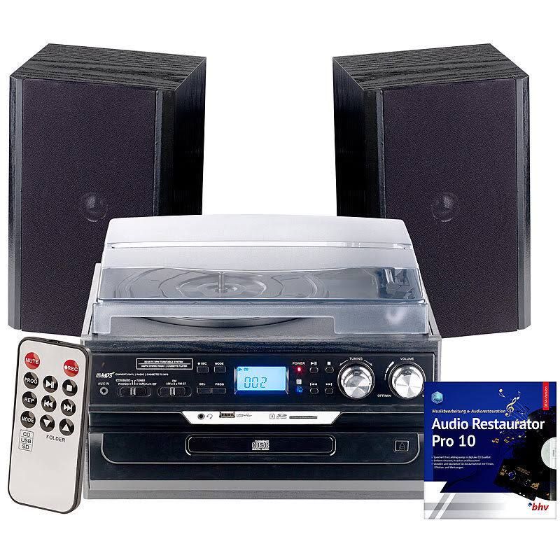 Auvisio 5in1-plattenspieler Mit Bluetooth Und Digitalisier-funktion(Noir/Gris)
