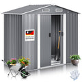 KESSER - Abri à appareils L en métal 3,4 m³ avec Fondation | 196 x 122 x 180 cm | 2 x Portes coulissantes  fondations | Abri à appareils | Cabinet(Gris/Blanc)