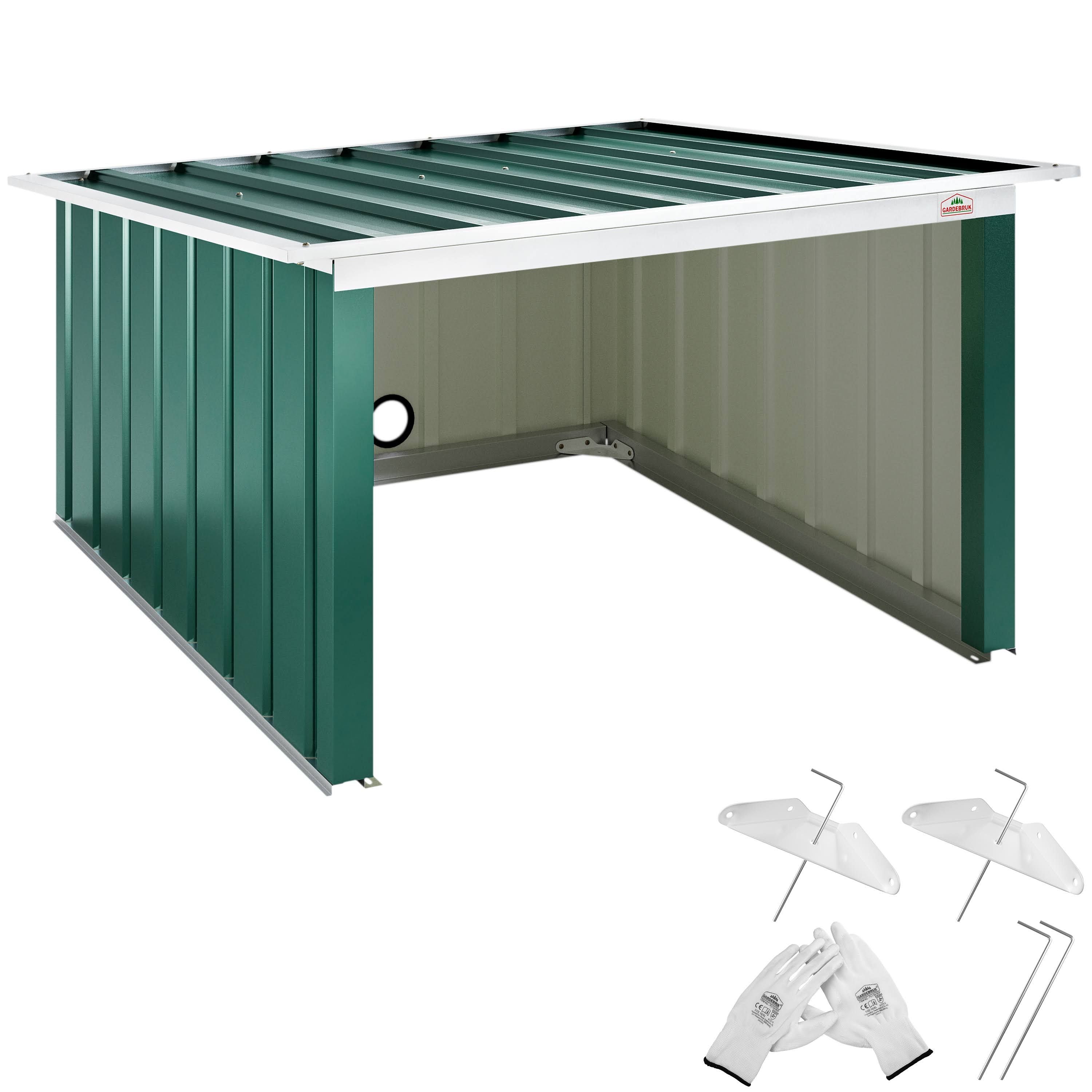 Gardebruk Garage robot tondeuse vert métal 89x90x54cm(Vert/Gris)