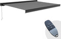 oviala Store banne electrique coffe integral 3.95x3m aluminium gris(Gris)