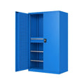 Armoire à outils métallique bleue avec étagères et serrure 200x90x45 cm(Bleu)