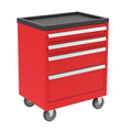 Chariot à outils en métal 4 tiroirs rouge et noir(Rouge/Noir)
