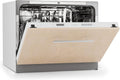 Mini Lave Vaisselle de Table de 8 Couvert,Silencieux,6 Programmes de Lavage,Portable,Facile à Installer pour la Maison et Bureau -(Noir/Façade en verre 8 Couvert)