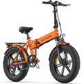 ENGWE EP-2 Pro Vélo électrique Pliable 20 × 4.0 Fat Bike Electrique 7 Vitesses avec Batterie Amovible 48V 13Ah Autonomie 120km Tout-Terrain  VTT  Plage  Neige(Orange/1)