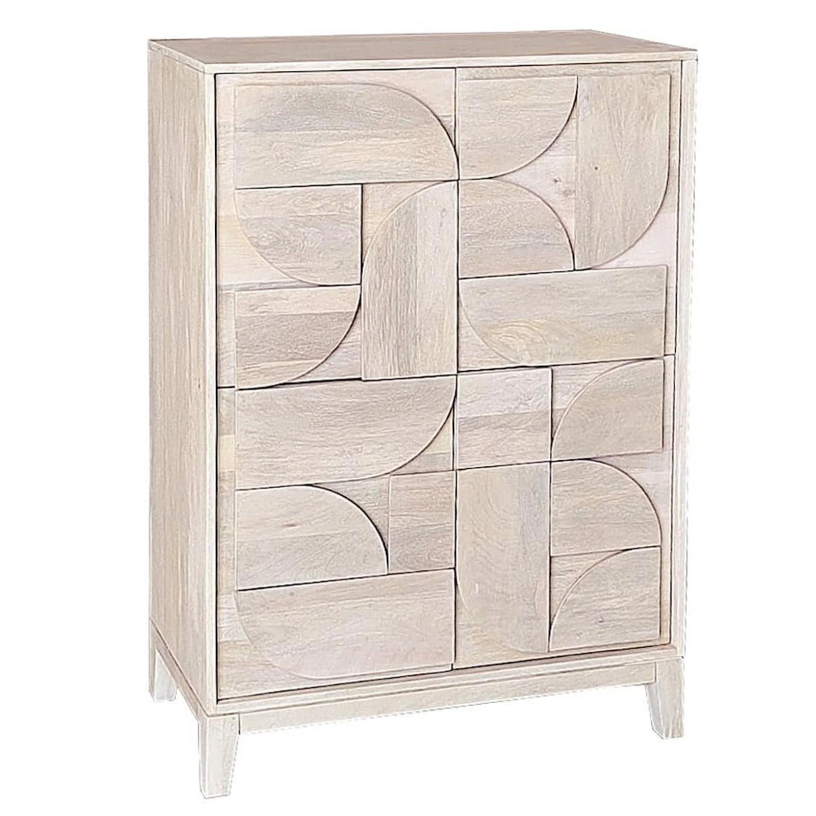 Buffet Archita en mdf-manguier, dossier en mdf(Beige/2 Portes - 2 Tiroirs - 85 X 42 X 123 Cm)