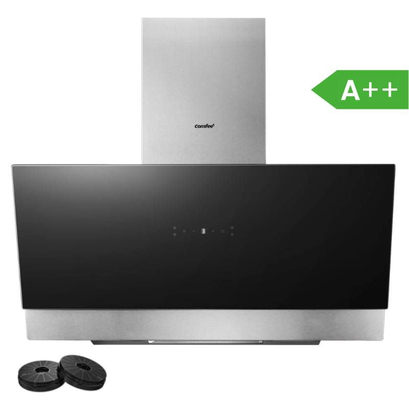 Comfee Hotte Aspirante Inclinée 90cm 800m³/h Classe A++(Noir/Argent)