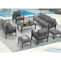 AECOJOY 7 Pieces Aluminum Patio Furniture Set Outdoor Conversation Set(Dark Grey)